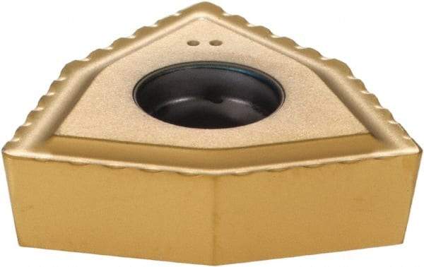 Komet - WOEX120608 Positive Molded Grade BK84 Carbide Indexable Drill Insert - TiCN/TiN Finish, Trigon, 0.693" Inscribed Circle - Eagle Tool & Supply
