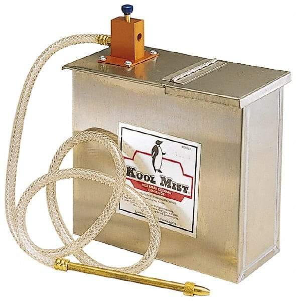 Kool Mist - 1 Outlet, 3 Gal Tank Capacity, Stainless Steel Tank Mist Coolant System - 4' Coolant Line Length, 6" Hose Length, 5/16" Nozzle Diam - Eagle Tool & Supply