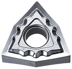 Kyocera - WNMG432 AH Grade KW10 Carbide Turning Insert - Uncoated, 80° Trigon, 1/2" Inscr Circle, 3/16" Thick, 1/32" Corner Radius - Eagle Tool & Supply