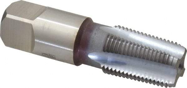 Hertel - 3/8-18 NPT Thread, 4 Flute Standard Pipe Tap - 2-9/16" OAL, TiCN Finish, High Speed Steel - Exact Industrial Supply