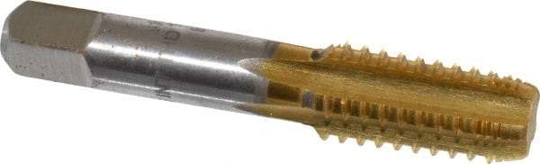 Hertel - 1/8-27 NPTF, 5 Flutes, TiN Coated, High Speed Steel, Interrupted Thread Pipe Tap - Regular Hook - Eagle Tool & Supply