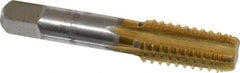 Hertel - 1/8-27 NPTF, 5 Flutes, TiN Coated, High Speed Steel, Interrupted Thread Pipe Tap - Regular Hook - Eagle Tool & Supply