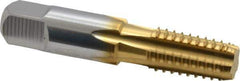 Hertel - 1/8-27 NPTF, 5 Flutes, TiN Coated, High Speed Steel, Interrupted Thread Pipe Tap - Regular Hook - Exact Industrial Supply