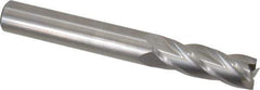 Hertel - 3/8", 1-1/8" LOC, 3/8" Shank Diam, 3" OAL, 4 Flute, Solid Carbide Square End Mill - Single End, Uncoated, Spiral Flute, 30° Helix, Centercutting, Right Hand Cut, Right Hand Flute - Eagle Tool & Supply