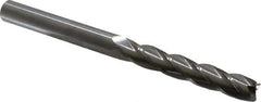 Hertel - 1/2", 3" LOC, 1/2" Shank Diam, 6" OAL, 4 Flute, Solid Carbide Square End Mill - Single End, Uncoated, Spiral Flute, 30° Helix, Centercutting, Right Hand Cut, Right Hand Flute - Eagle Tool & Supply