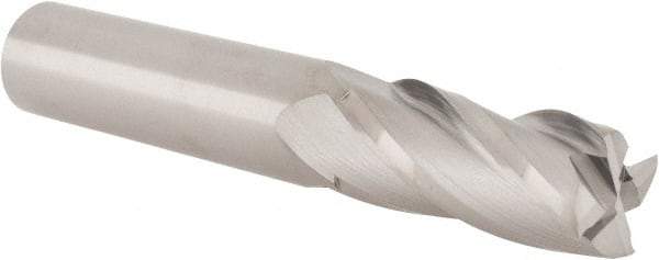 Hertel - 9/16", 1-1/4" LOC, 9/16" Shank Diam, 3-1/2" OAL, 4 Flute, Solid Carbide Square End Mill - Single End, Uncoated, Spiral Flute, 30° Helix, Centercutting, Right Hand Cut, Right Hand Flute - Eagle Tool & Supply