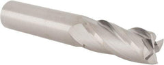 Hertel - 9/16", 1-1/4" LOC, 9/16" Shank Diam, 3-1/2" OAL, 4 Flute, Solid Carbide Square End Mill - Single End, Uncoated, Spiral Flute, 30° Helix, Centercutting, Right Hand Cut, Right Hand Flute - Eagle Tool & Supply