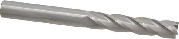 Hertel - 5/8", 3" LOC, 5/8" Shank Diam, 6" OAL, 4 Flute, Solid Carbide Square End Mill - Single End, Uncoated, Spiral Flute, 30° Helix, Centercutting, Right Hand Cut, Right Hand Flute - Eagle Tool & Supply