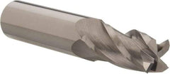 Hertel - 11/16", 1-1/2" LOC, 3/4" Shank Diam, 4" OAL, 4 Flute, Solid Carbide Square End Mill - Single End, Uncoated, Spiral Flute, 30° Helix, Centercutting, Right Hand Cut, Right Hand Flute - Eagle Tool & Supply