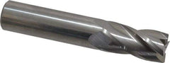 Hertel - 3/4", 1-1/2" LOC, 3/4" Shank Diam, 4" OAL, 4 Flute, Solid Carbide Square End Mill - Single End, Uncoated, Spiral Flute, 30° Helix, Centercutting, Right Hand Cut, Right Hand Flute - Eagle Tool & Supply