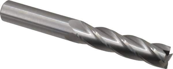 Hertel - 3/4", 3" LOC, 3/4" Shank Diam, 6" OAL, 4 Flute, Solid Carbide Square End Mill - Single End, Uncoated, Spiral Flute, 30° Helix, Centercutting, Right Hand Cut, Right Hand Flute - Eagle Tool & Supply