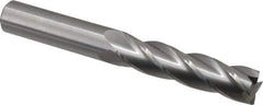 Hertel - 3/4", 3" LOC, 3/4" Shank Diam, 6" OAL, 4 Flute, Solid Carbide Square End Mill - Single End, Uncoated, Spiral Flute, 30° Helix, Centercutting, Right Hand Cut, Right Hand Flute - Eagle Tool & Supply