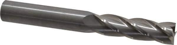 Hertel - 5/8", 2-1/4" LOC, 5/8" Shank Diam, 5" OAL, 4 Flute, Solid Carbide Square End Mill - Single End, Uncoated, Spiral Flute, 30° Helix, Centercutting, Right Hand Cut, Right Hand Flute - Eagle Tool & Supply