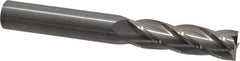 Hertel - 5/8", 2-1/4" LOC, 5/8" Shank Diam, 5" OAL, 4 Flute, Solid Carbide Square End Mill - Single End, Uncoated, Spiral Flute, 30° Helix, Centercutting, Right Hand Cut, Right Hand Flute - Eagle Tool & Supply