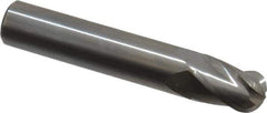 Hertel - 7/16" Diam, 5/8" LOC, 4 Flute Solid Carbide Ball End Mill - Uncoated, Single End, 2-1/2" OAL, 7/16" Shank Diam - Eagle Tool & Supply