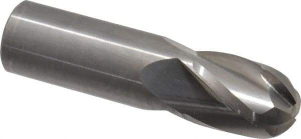 Hertel - 3/4" Diam, 1" LOC, 4 Flute Solid Carbide Ball End Mill - Uncoated, Single End, 3" OAL, 3/4" Shank Diam - Eagle Tool & Supply