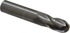 Hertel - 5/8" Diam, 1-1/4" LOC, 4 Flute Solid Carbide Ball End Mill - Uncoated, Single End, 3-1/2" OAL, 5/8" Shank Diam - Eagle Tool & Supply