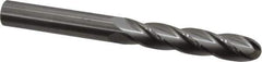 Hertel - 5/8" Diam, 3" LOC, 4 Flute Solid Carbide Ball End Mill - Uncoated, Single End, 6" OAL, 5/8" Shank Diam - Eagle Tool & Supply