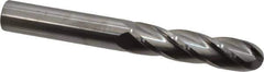 Hertel - 3/4" Diam, 3" LOC, 4 Flute Solid Carbide Ball End Mill - Uncoated, Single End, 6" OAL, 3/4" Shank Diam - Eagle Tool & Supply