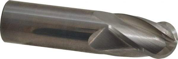 Hertel - 1" Diam, 1-1/2" LOC, 4 Flute Solid Carbide Ball End Mill - Uncoated, Single End, 4" OAL, 1" Shank Diam - Eagle Tool & Supply