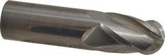 Hertel - 1" Diam, 1-1/2" LOC, 4 Flute Solid Carbide Ball End Mill - Uncoated, Single End, 4" OAL, 1" Shank Diam - Eagle Tool & Supply