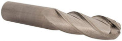 Hertel - 1" Diam, 3" LOC, 4 Flute Solid Carbide Ball End Mill - Uncoated, Single End, 6" OAL, 1" Shank Diam - Eagle Tool & Supply