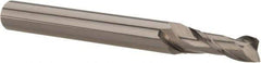 Hertel - 15/32", 1" LOC, 1/2" Shank Diam, 3" OAL, 2 Flute, Solid Carbide Square End Mill - Single End, AlTiN Finish, Spiral Flute, 30° Helix, Centercutting, Right Hand Cut, Right Hand Flute - Eagle Tool & Supply
