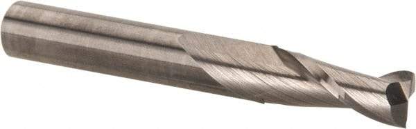 Hertel - 19/64", 13/16" LOC, 5/16" Shank Diam, 2-1/2" OAL, 2 Flute, Solid Carbide Square End Mill - Single End, Uncoated, Spiral Flute, 30° Helix, Centercutting, Right Hand Cut - Eagle Tool & Supply