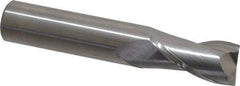 Hertel - 5/8", 1-1/4" LOC, 5/8" Shank Diam, 3-1/2" OAL, 2 Flute, Solid Carbide Square End Mill - Single End, Uncoated, Spiral Flute, 30° Helix, Centercutting, Right Hand Cut - Eagle Tool & Supply