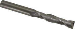 Hertel - 5/8", 3" LOC, 5/8" Shank Diam, 6" OAL, 2 Flute, Solid Carbide Square End Mill - Single End, Uncoated, Spiral Flute, 30° Helix, Centercutting, Right Hand Cut - Eagle Tool & Supply