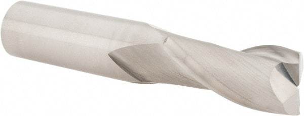 Hertel - 3/4", 1-1/2" LOC, 3/4" Shank Diam, 4" OAL, 2 Flute, Solid Carbide Square End Mill - Single End, Uncoated, Spiral Flute, 30° Helix, Centercutting, Right Hand Cut - Eagle Tool & Supply