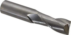 Hertel - 1", 2-1/4" LOC, 1" Shank Diam, 5" OAL, 2 Flute, Solid Carbide Square End Mill - Single End, Uncoated, Spiral Flute, 30° Helix, Centercutting, Right Hand Cut - Eagle Tool & Supply