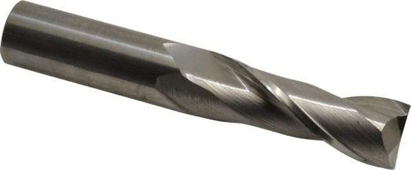 Hertel - 1", 3" LOC, 1" Shank Diam, 6" OAL, 2 Flute, Solid Carbide Square End Mill - Single End, Uncoated, Spiral Flute, 30° Helix, Centercutting, Right Hand Cut - Eagle Tool & Supply