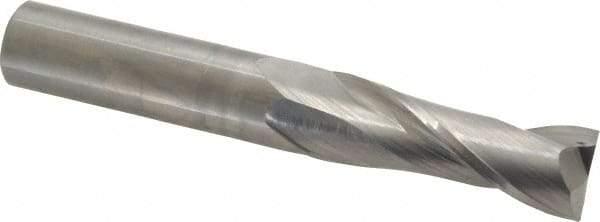 Hertel - 3/4", 2-1/4" LOC, 3/4" Shank Diam, 5" OAL, 2 Flute, Solid Carbide Square End Mill - Single End, Uncoated, Spiral Flute, 30° Helix, Centercutting, Right Hand Cut - Eagle Tool & Supply