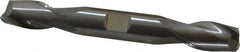 Hertel - 1/2", 1" LOC, 1/2" Shank Diam, 4" OAL, 2 Flute, Solid Carbide Square End Mill - Double End, Uncoated, Spiral Flute, 30° Helix, Centercutting, Right Hand Cut - Eagle Tool & Supply