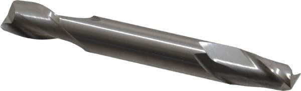 Hertel - 5/16", 1/2" LOC, 5/16" Shank Diam, 2-1/2" OAL, 2 Flute, Solid Carbide Square End Mill - Double End, Uncoated, Spiral Flute, 30° Helix, Centercutting, Right Hand Cut - Eagle Tool & Supply