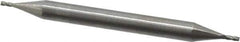 Hertel - 1/32", 1/16" LOC, 1/8" Shank Diam, 1-1/2" OAL, 4 Flute, Solid Carbide Square End Mill - Double End, Uncoated, Spiral Flute, 30° Helix, Centercutting, Right Hand Cut - Eagle Tool & Supply