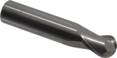 Hertel - 1/2" Diam, 5/8" LOC, 2 Flute Solid Carbide Ball End Mill - Uncoated, Single End, 2-1/2" OAL, 1/2" Shank Diam - Eagle Tool & Supply