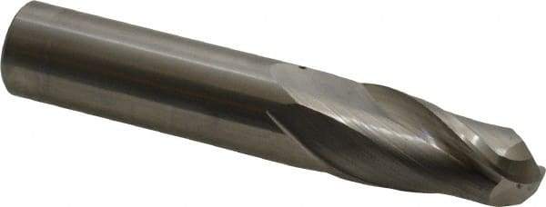 Hertel - 5/8" Diam, 1-1/4" LOC, 2 Flute Solid Carbide Ball End Mill - Uncoated, Single End, 3-1/2" OAL, 5/8" Shank Diam - Eagle Tool & Supply