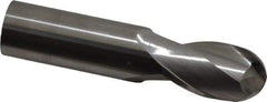 Hertel - 7/8" Diam, 1-1/2" LOC, 2 Flute Solid Carbide Ball End Mill - Uncoated, Single End, 4" OAL, 7/8" Shank Diam - Eagle Tool & Supply