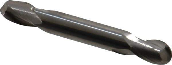 Hertel - 5/16" Diam, 1/2" LOC, 2 Flute Solid Carbide Ball End Mill - Double End, 2-1/2" OAL, 5/16" Shank Diam - Eagle Tool & Supply