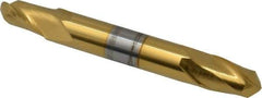 Hertel - 5/16" Diam, 1/2" LOC, 2 Flute Solid Carbide Ball End Mill - TiN Finish, Double End, 2-1/2" OAL, 5/16" Shank Diam - Eagle Tool & Supply