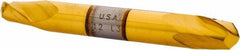 Hertel - 3/8" Diam, 1/2" LOC, 2 Flute Solid Carbide Ball End Mill - TiN Finish, Double End, 3" OAL, 3/8" Shank Diam - Eagle Tool & Supply