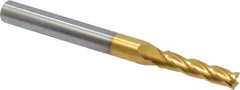 Hertel - 9/64", 1/2" LOC, 3/16" Shank Diam, 2" OAL, 4 Flute, Solid Carbide Square End Mill - Single End, TiN Finish, Spiral Flute, 30° Helix, Centercutting, Right Hand Cut, Right Hand Flute - Eagle Tool & Supply