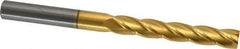 Hertel - 1/2", 3" LOC, 1/2" Shank Diam, 6" OAL, 4 Flute, Solid Carbide Square End Mill - Single End, TiN Finish, Spiral Flute, 30° Helix, Centercutting, Right Hand Cut, Right Hand Flute - Eagle Tool & Supply