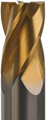 Hertel - 1", 1-1/2" LOC, 1" Shank Diam, 4" OAL, 4 Flute, Solid Carbide Square End Mill - Single End, TiN Finish, Spiral Flute, 30° Helix, Centercutting, Right Hand Cut - Eagle Tool & Supply