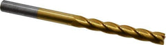 Hertel - 7/16", 3" LOC, 7/16" Shank Diam, 6" OAL, 4 Flute, Solid Carbide Square End Mill - Single End, TiN Finish, Spiral Flute, 30° Helix, Centercutting, Right Hand Cut - Eagle Tool & Supply