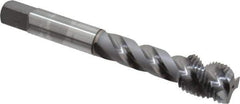 OSG - 1/2-20 UNF 3 Flute 2B Modified Bottoming Spiral Flute Tap - Vanadium High Speed Steel, TiCN Finish, 3-3/8" OAL, Right Hand Flute, Right Hand Thread, H5, Series 290 - Eagle Tool & Supply