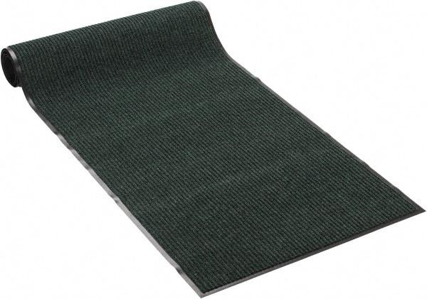 PRO-SAFE - 10 Ft. Long x 3 Ft. Wide, Poly Blended Carpet Surface, Ribbed Entrance Matting - 5/16 Inch Thick, Indoor, Medium Traffic, Vinyl, Green - Eagle Tool & Supply