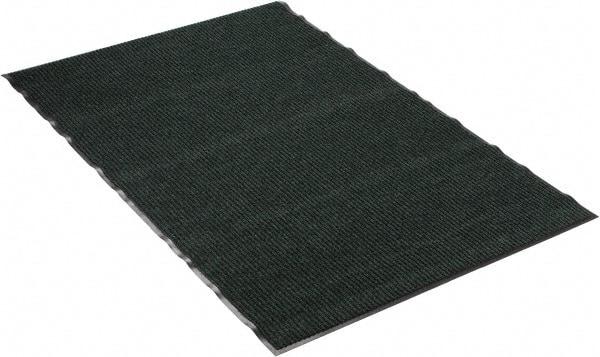 PRO-SAFE - 6 Ft. Long x 4 Ft. Wide, Poly Blended Carpet Surface, Ribbed Entrance Matting - 5/16 Inch Thick, Indoor, Medium Traffic, Vinyl, Green - Eagle Tool & Supply
